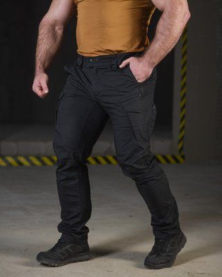 Тактичні штани Hunter Black ріп-стоп з посиленими вставками та дихаючими елементами 91022 S фото