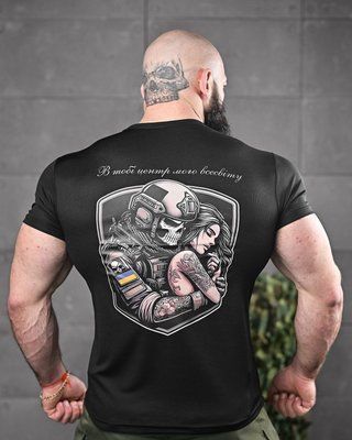 Тактическая футболка Odin Black с рисунком DTF из материала Coolmax для спорта и тактики 91582 L фото