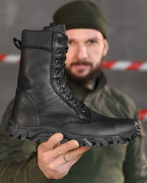 Тактические ботинки All-Terrain Black натуральная кожа водонепроницаемые прошитые резин подошва 12648 39 фото