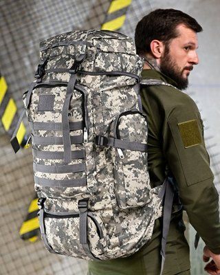 Рюкзак тактический Darvall Пиксель Grey 50л водостойкий для туризма и военных 93110 фото