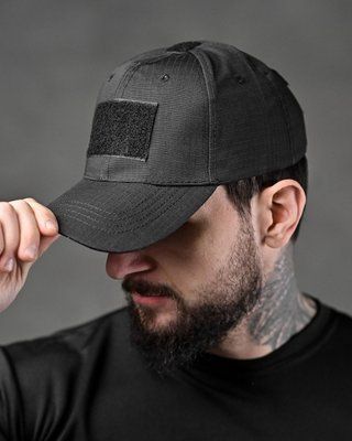 Тактическая бейсболка Leads Black полиция коттон регулируемая липучка 13712 фото