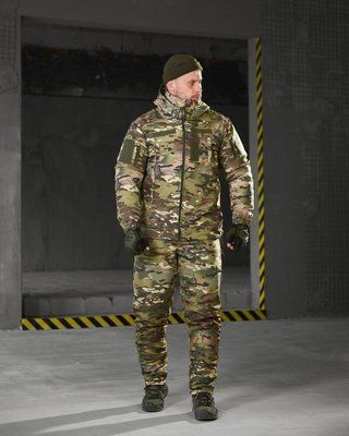 Зимовий костюм на флісі Logered Мультикам ріпстоп водовідштовхувальний утеплений 90111 M фото