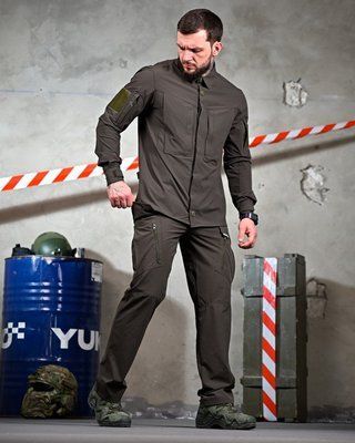 Літній міський тактичний костюм Urban Олива дихаючий еластичний бавовна нейлон 92900 S фото