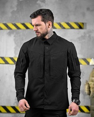 Тактична сорочка Oblivion Magnum Black еластична тканина T800 легка дихаюча з кишенями та липучками 91797 S фото