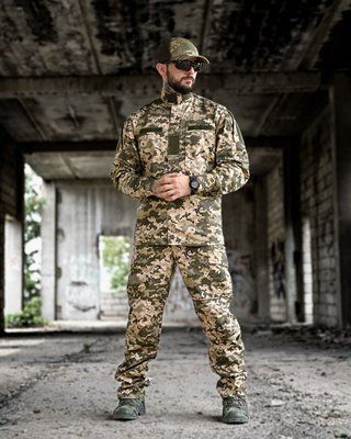 Тактичний костюм Ender Піксель ріп-стоп з липучками для шевронів бавовна-поліестер 91386 S фото