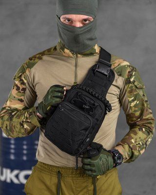 Тактична нагрудна сумка Paracord MS8539 Койот з нейлону кордура 1000D з регульованими ременями 15701 фото