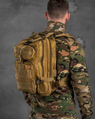 Тактичний штурмовий рюкзак Indestructible Койот водозахисний з системою MOLLE для міста та походу 16879 фото