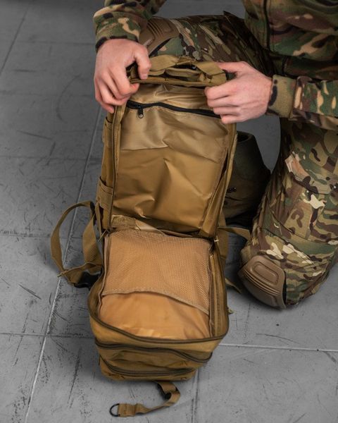 Тактичний штурмовий рюкзак Indestructible Койот водозахисний з системою MOLLE для міста та походу 16879 фото