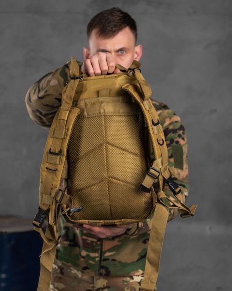 Тактичний штурмовий рюкзак Indestructible Койот водозахисний з системою MOLLE для міста та походу 16879 фото