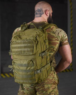 Тактичний штурмовий рюкзак Thirst Олива з MOLLE кріпленнями та відділенням для гідратора 14619 фото
