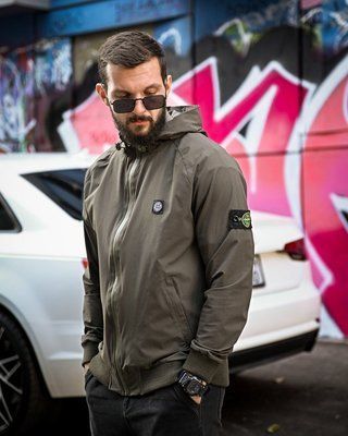 Ветровка Stone Island городская Олива водоотталкивающая эластичная с карманами T800 S 92196 S фото