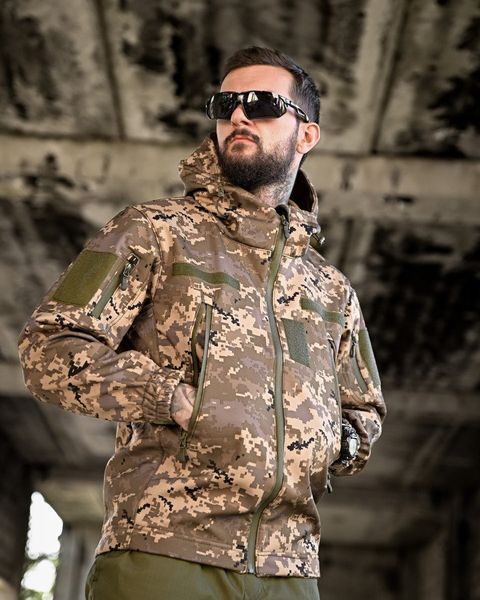 Тактична весняна куртка Masad Піксель SoftShell водовідштовхувальна вітронепроникна 12777 S фото
