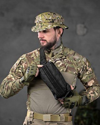 Тактична сумка-кобура через плече і на пояс Black для пістолета нейлонова 91505 фото
