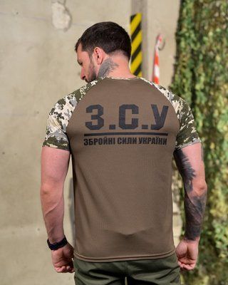 Футболка ЗСУ Олива с вставками Пиксель камуфляж армейская военная стиль 92826 XL фото