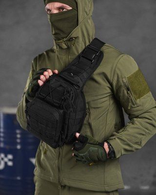 Тактична нагрудна сумка Triada Койот з нейлону кордура 1000D з блискавкою та ременями на фастексах 13589 фото