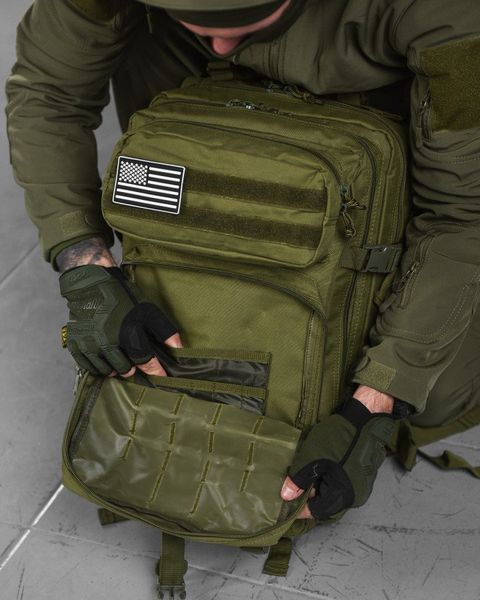 Тактичний рюкзак USA Олива 45 л 800D з відділенням для питної системи та органайзером 52121 фото