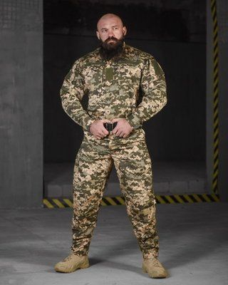 Тактичний костюм Піксель ЗСУ статутний гретта з липучками для шевронів та адмін-кармани 13411 S фото