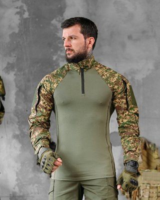 Бойова сорочка Убакс Хижак Олива ріпстоп 60% бавовна 40% поліестер з кишенями та липучками 87553 L фото