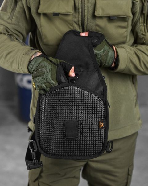 Тактична сумка-слинг Silver Knight 7л Black Molle тактичний рюкзак для полювання та туризму 15867 фото