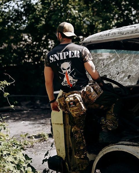 Тактическая футболка Oblivion Sniper потоотводящая, 100% полиэстер, шелкография 92535 S фото
