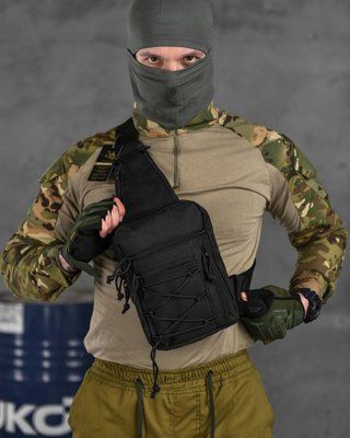 Тактична сумка-слинг Silver Knight Black з однією регульованою лямкою для міста та спорту 85750 фото
